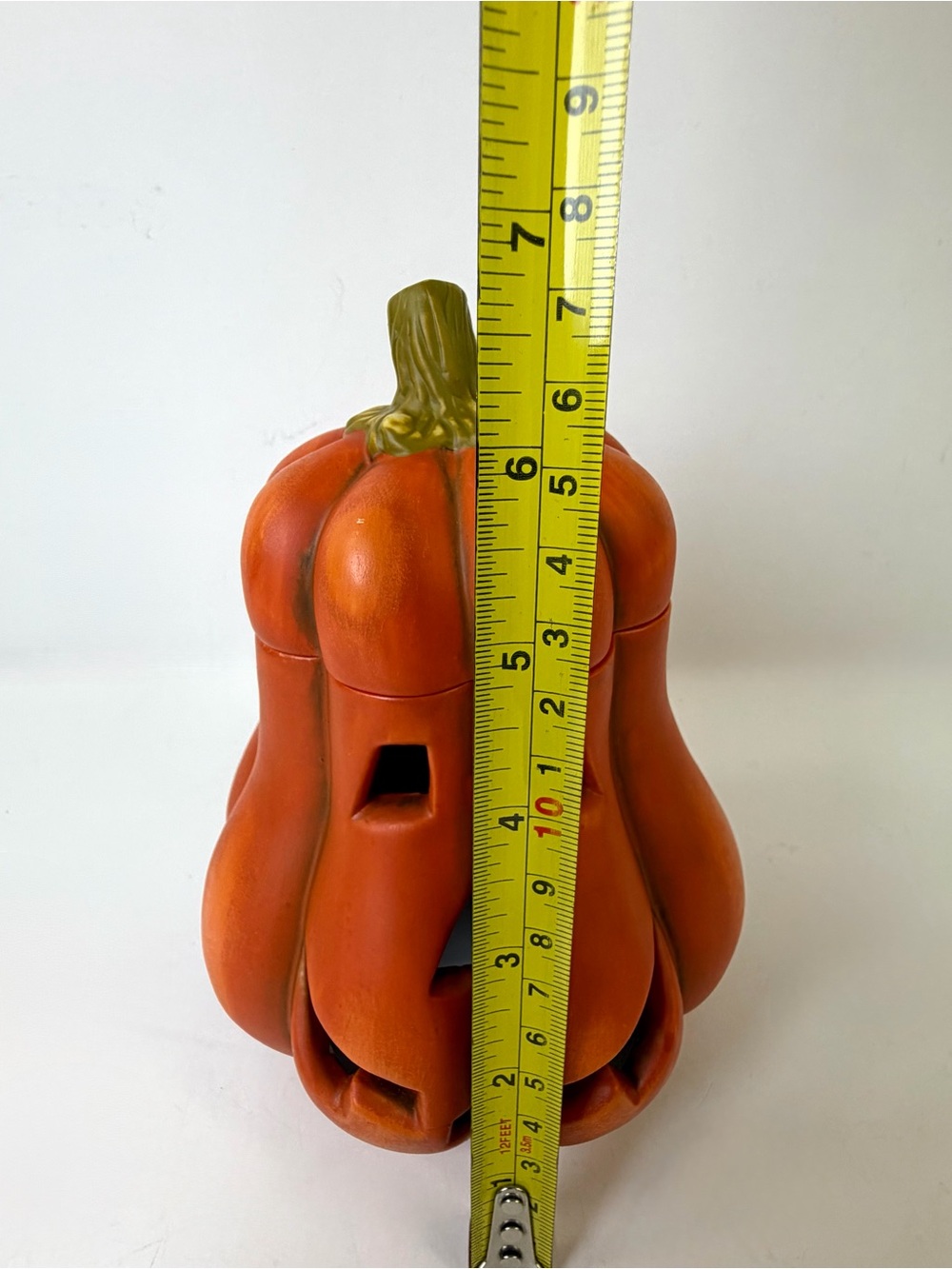 Ceramic Jack O Lantern Pumpkin Tealight Candle Holder Halloween Decor 7” - Picture 12 of 12